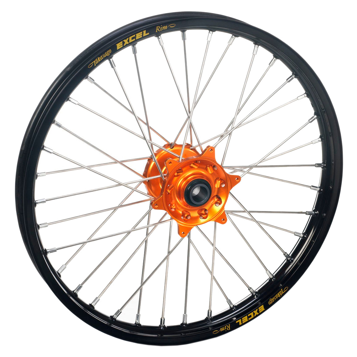 Haan Front Wheel A60 Black Rim/Orange Hub (21 x 1.60) SX/SXF/EXC/EXCF/TPI 16-24