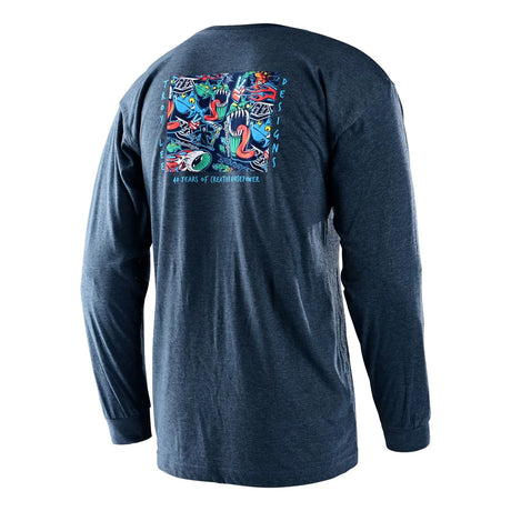 Troy Lee Designs History Long Sleeve Blue T-Shirt Navy