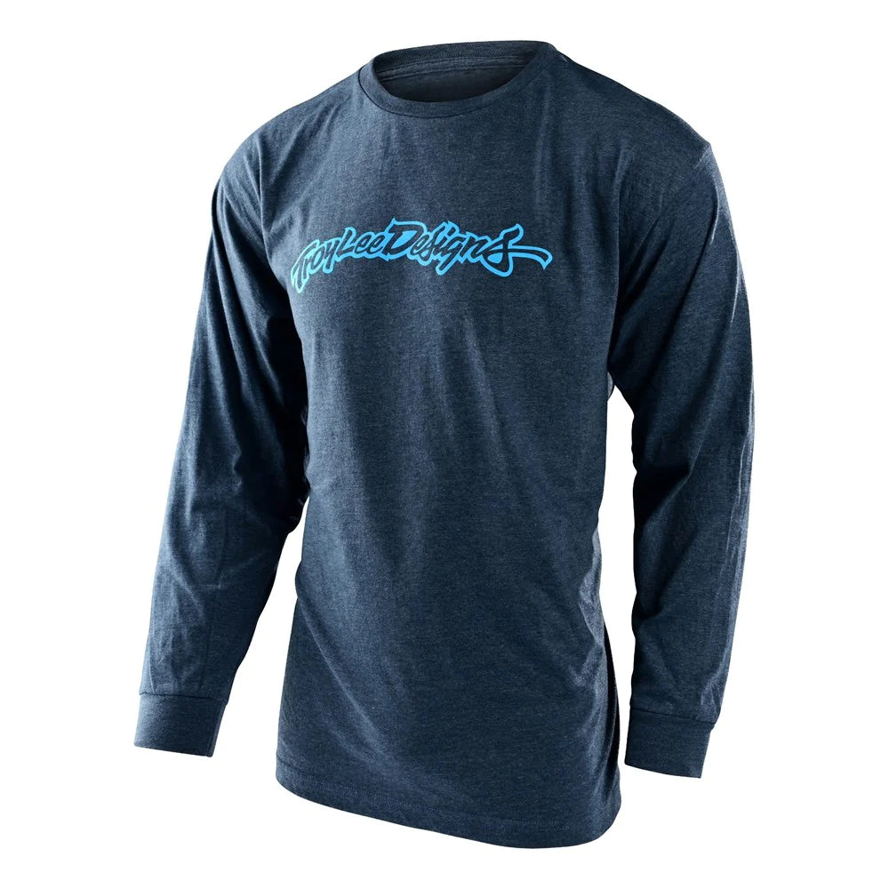 Troy Lee Designs History Long Sleeve Blue T-Shirt Navy