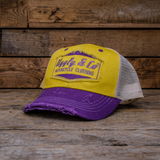 Yellow & Purple Diamond Trucker Hat
