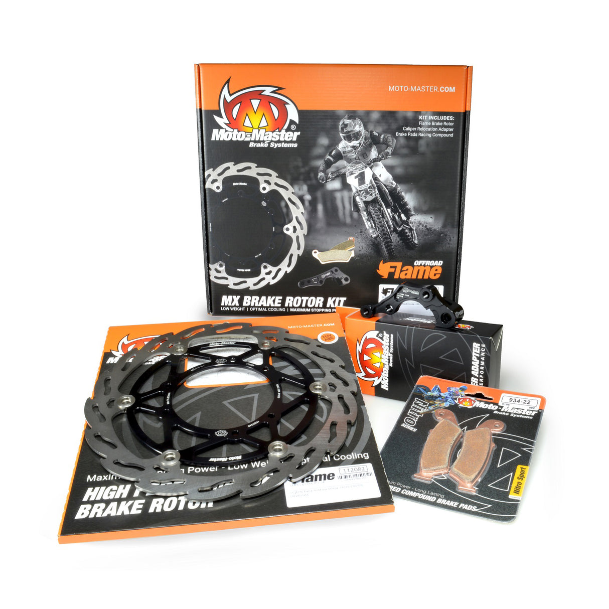 Moto-Master Oversize Brake Disc Kit -Rear 240mm Husqvarna Inc. Enduro adapter (Disc/Aadapter/Pads)