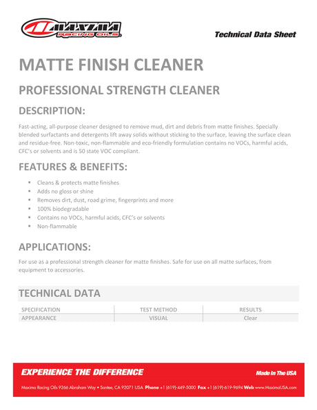 Maxima Matte Finish Cleaner 473ml