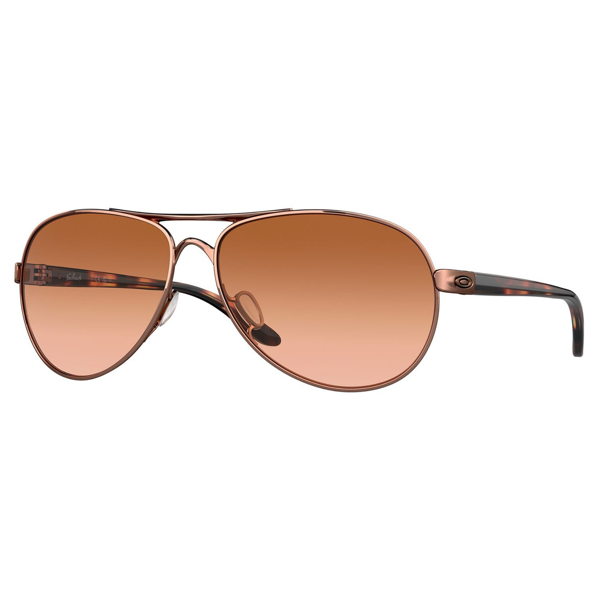 Oakley Feedback Sunglasses (Rose Gold) VR50 Brown Gradient Lens