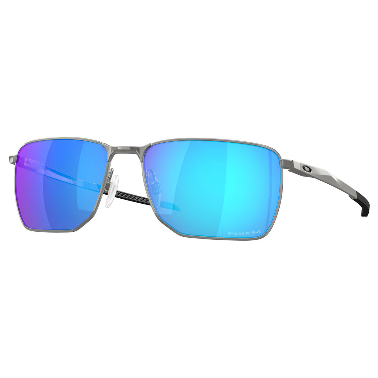 Oakley Ejector Sunglasses (Satin Chrome) Prizm Sapphire Lens