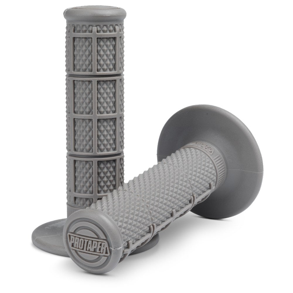 HANDLEBAR GRIP SINGLE DENSITY 1/3 WAFFLE SUPER SOFT COMPOUND GREY