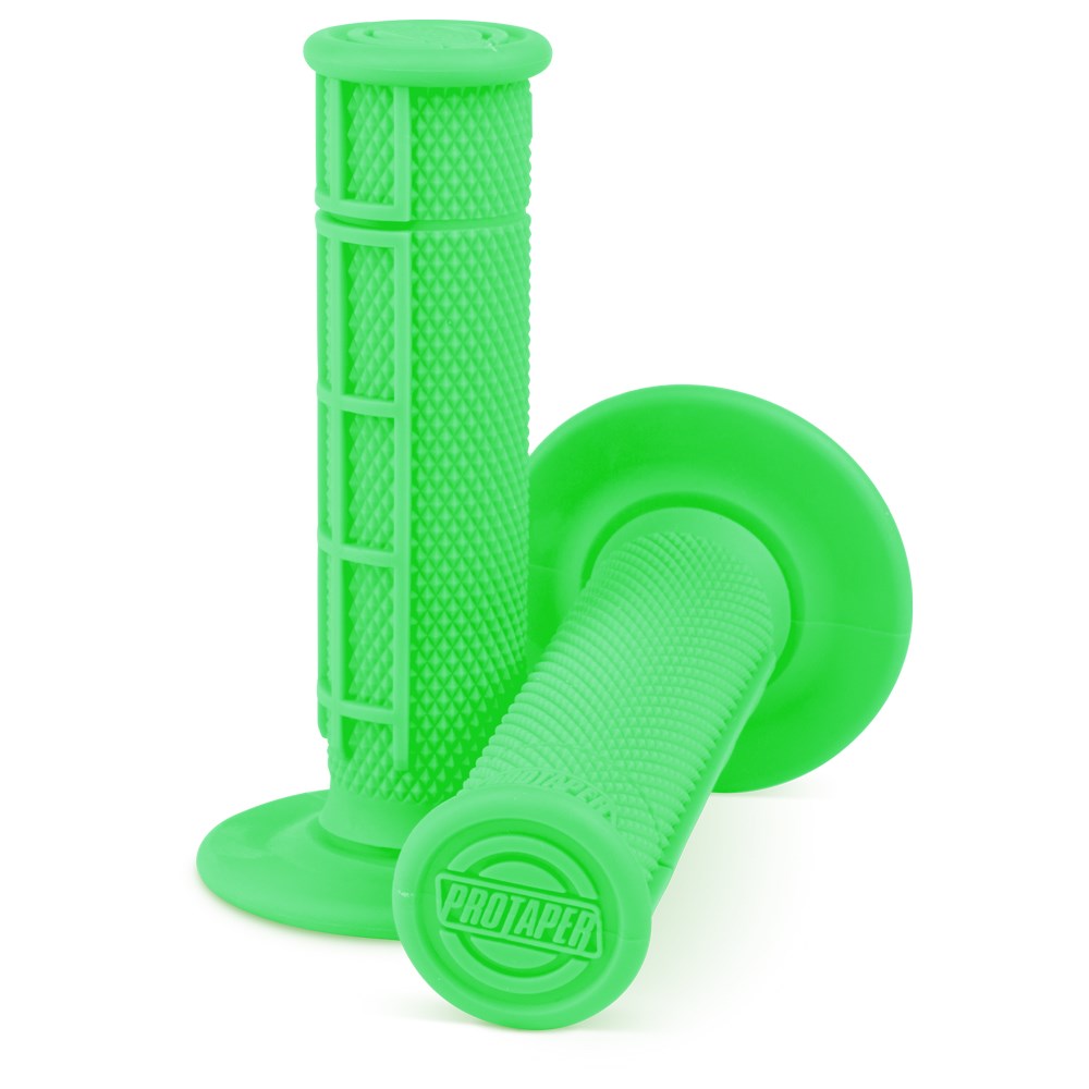 HANDLEBAR GRIP RC SINGLE DENSITY HALF WAFFLE NEON GREEN