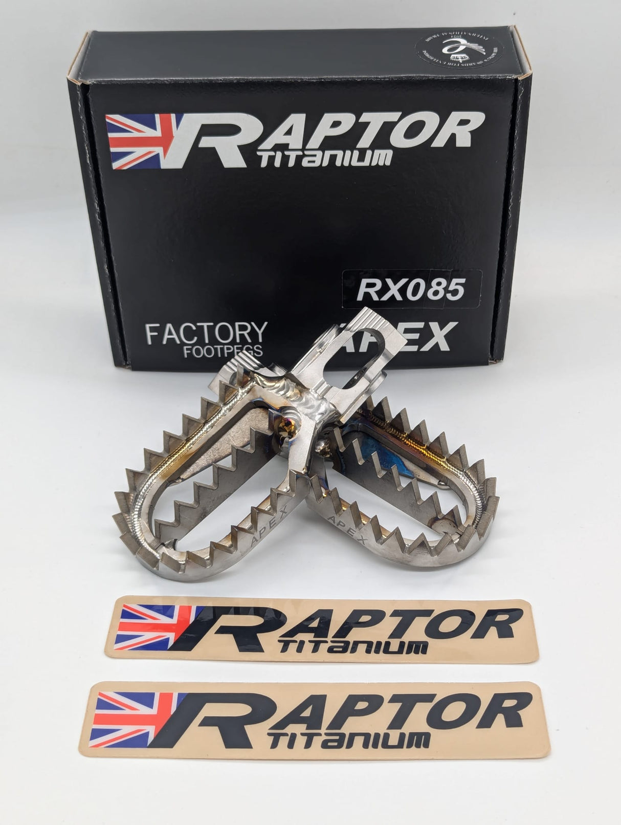 RAPTOR KTM / HUSQUVARNA / GASGAS 85 25-ON  APEX TITANIUM FOOTPEGS