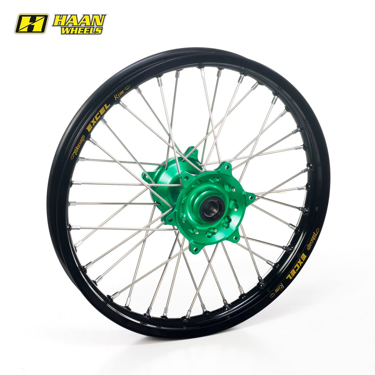 Haan Rear Wheel Black Rim/Green Hub (19 x 1.85) Kawasaki KX/KXF 125-450 03-24