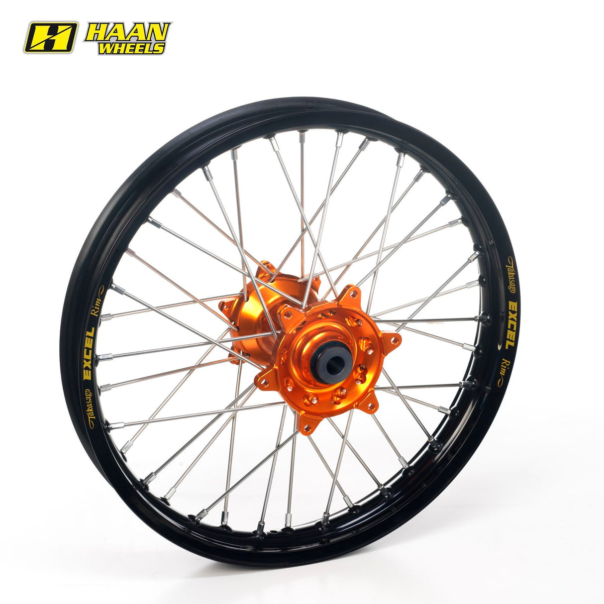 Haan Rear Wheel Black Rim/Orange Hub (16 x 1.85) KTM SX85 21-24 B/W