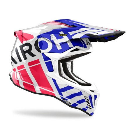 Airoh Strycker Brave Blue/Red Gloss MX Helmet