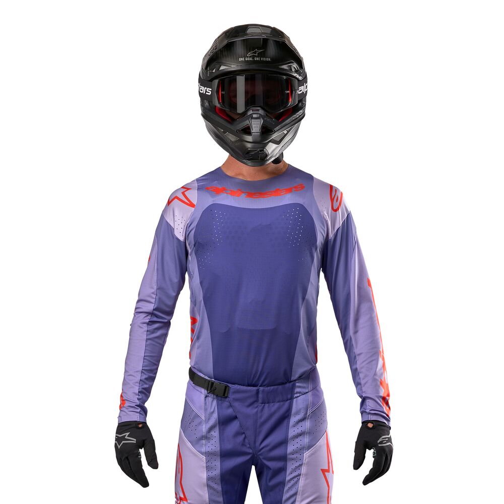 ALPINESTARS TECHSTAR OCURI PURPLE HOT ORANGE JERSEY