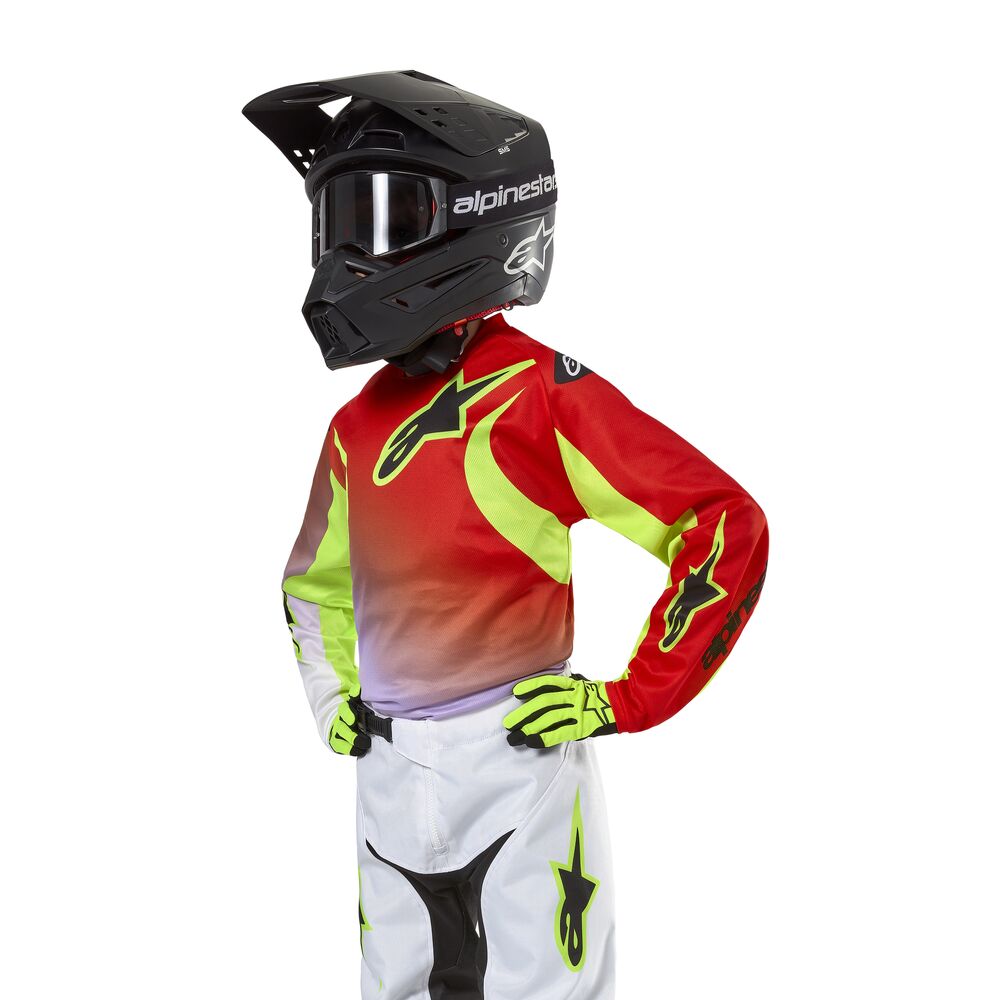 ALPINESTARS YOUTH RACER LUCENT WHITE NEON RED YELLOW FLUO JERSEY