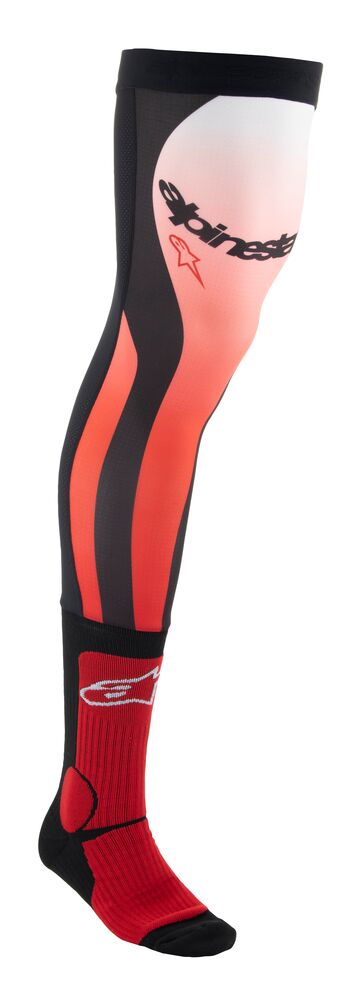 ALPINESTARS KNEE BRACE BRIGHT RED WHITE SOCKS