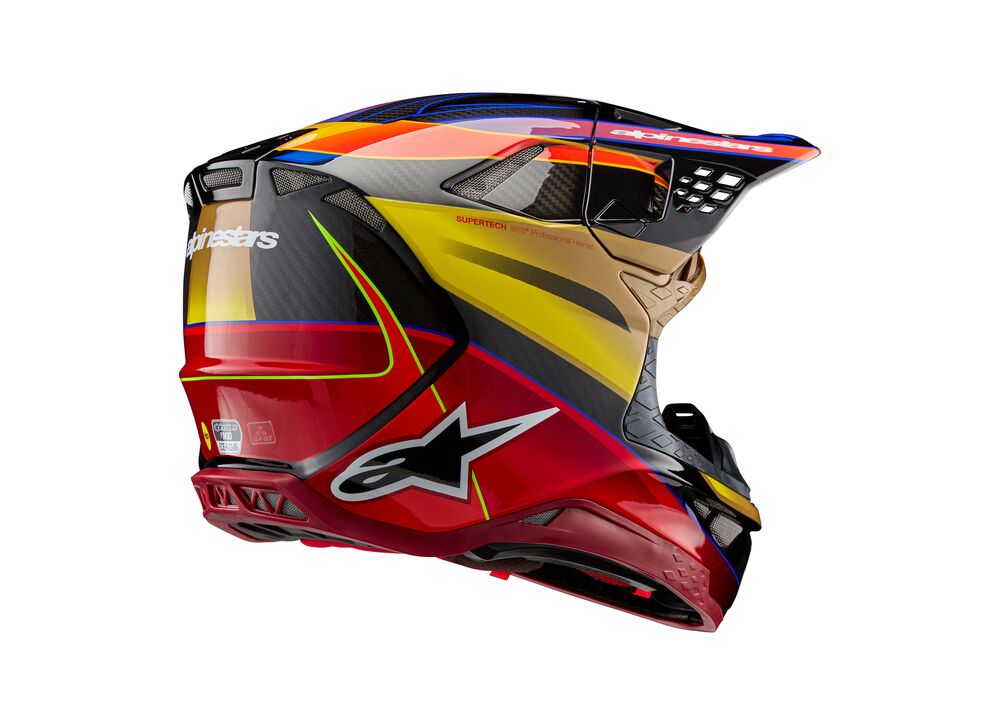 ALPINESTARS SUPERTECH S-M10 ERA GOLD YELLOW RIO RED GLOSSY HELMET