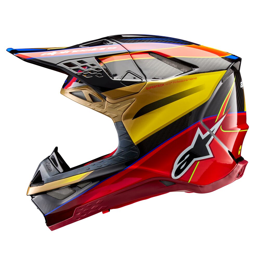 ALPINESTARS SUPERTECH S-M10 ERA GOLD YELLOW RIO RED GLOSSY HELMET