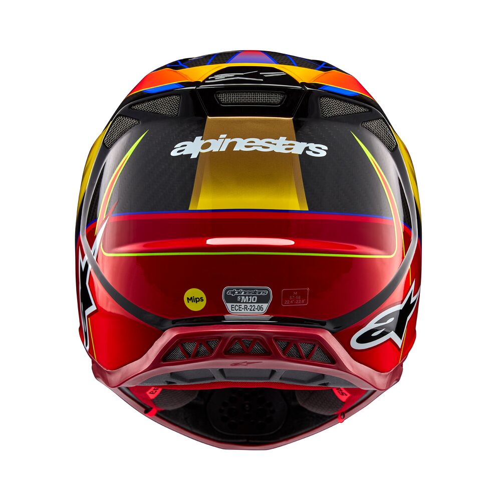 ALPINESTARS SUPERTECH S-M10 ERA GOLD YELLOW RIO RED GLOSSY HELMET