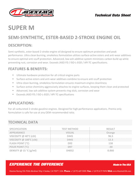 Maxima 4T 530MX 100% Ester Synthetic (SAE 5w30) 1Litre