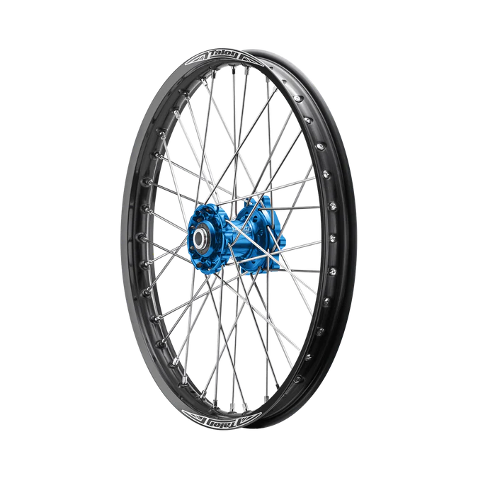 TALON 50CC BIG WHEEL KIT BLACK RIM - BLUE HUBS KTM/Husqvarna/Gasgas 50/E5 21-25