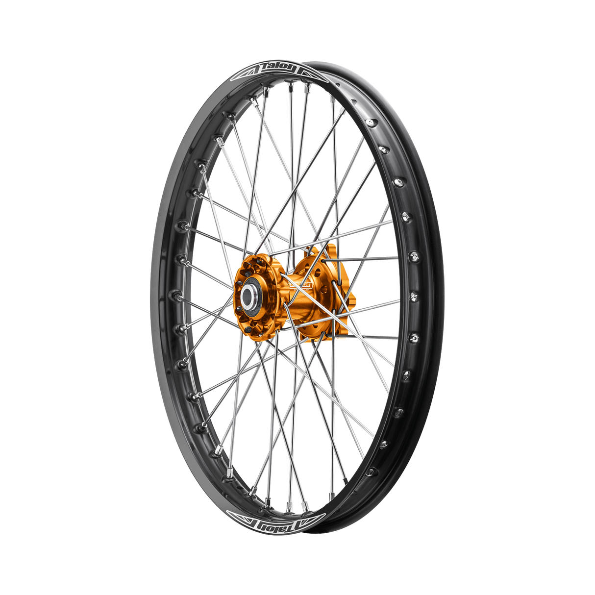 Talon 50cc Big Wheel Front Wheel Black Rim - Orange Hubs