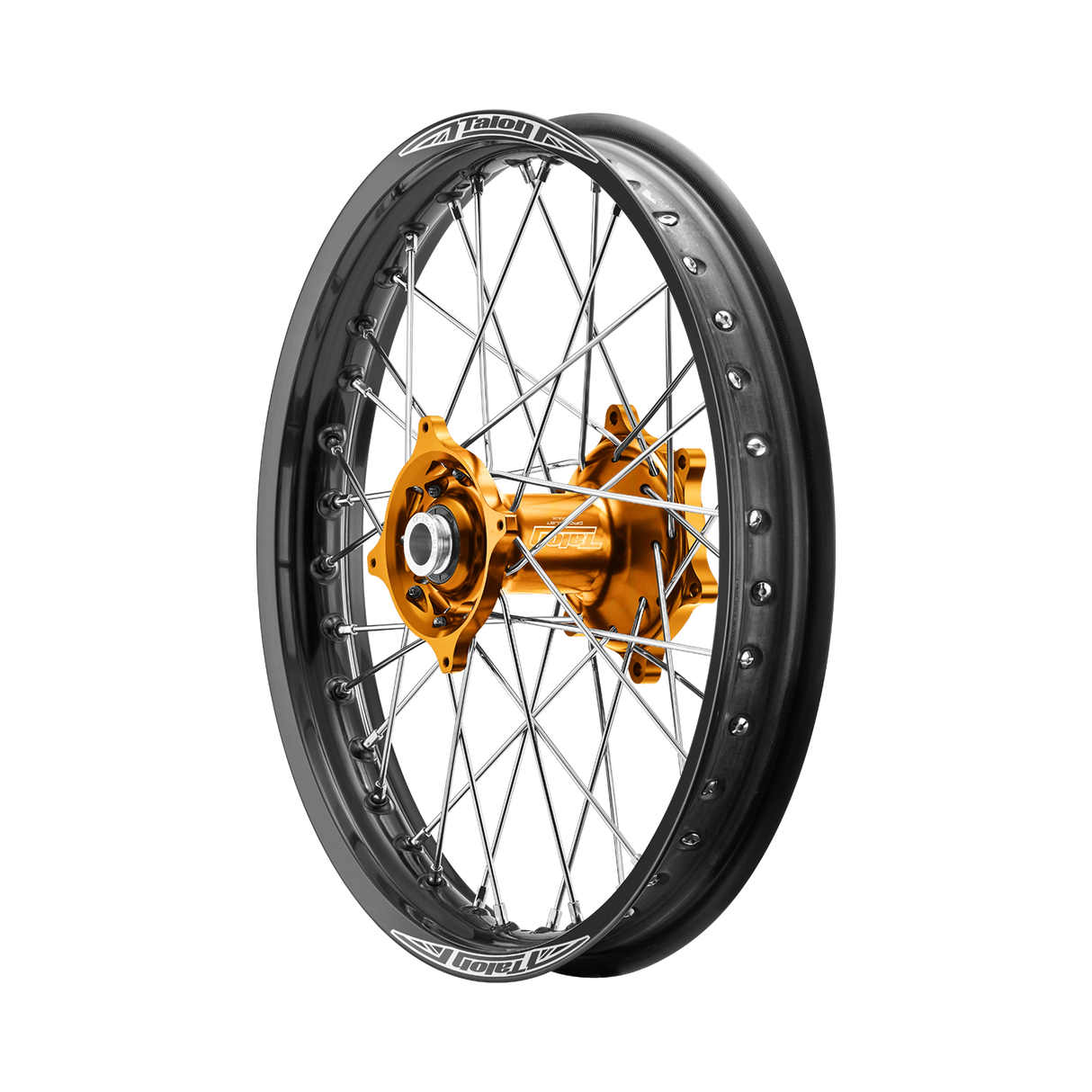 Talon 50cc Big Wheel Rear Wheel Black Rim - Orange Hubs