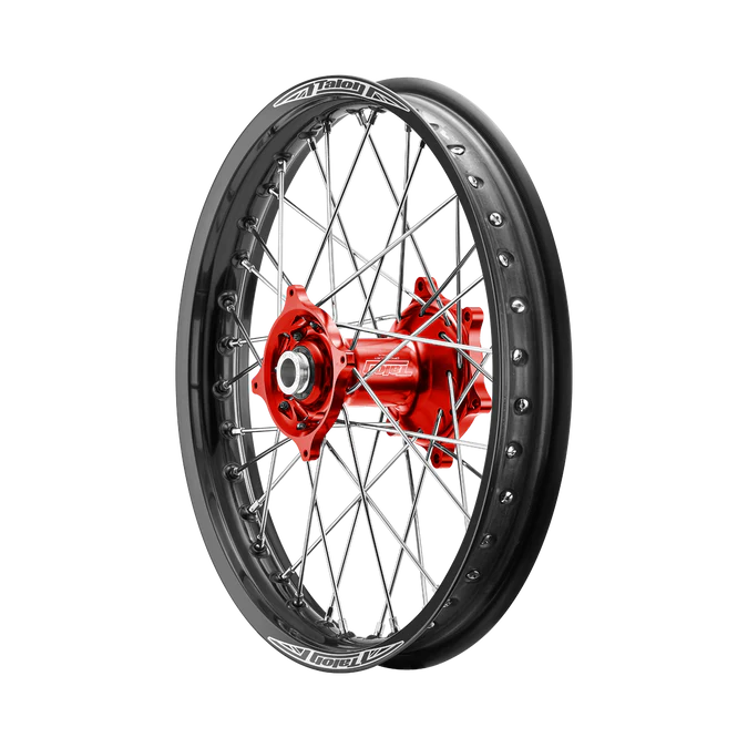 TALON 50CC BIG WHEEL KIT BLACK RIM - RED HUBS KTM/Husqvarna/Gasgas 50/E5 21-25