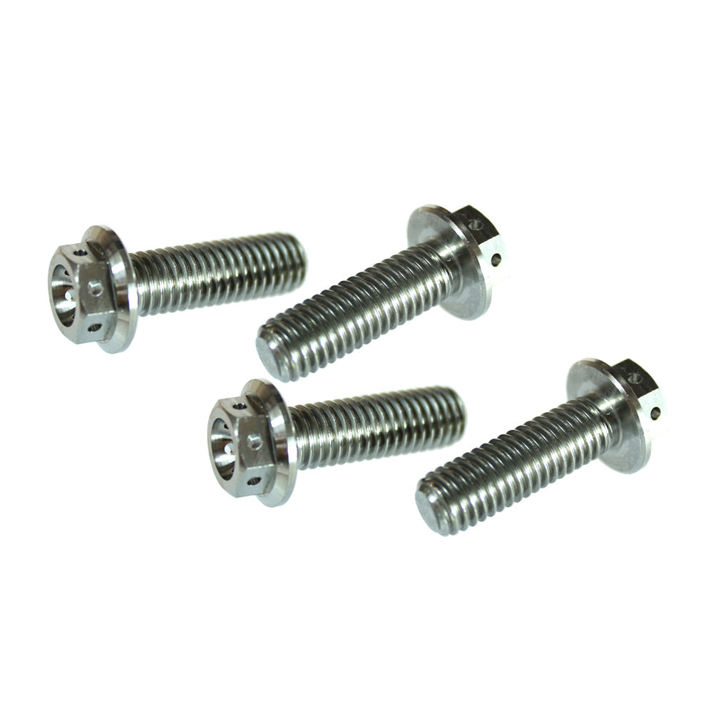 TITANIUM HEX HEAD FLANGE BOLT M8X20 10MM SOCKET  X4 PACK