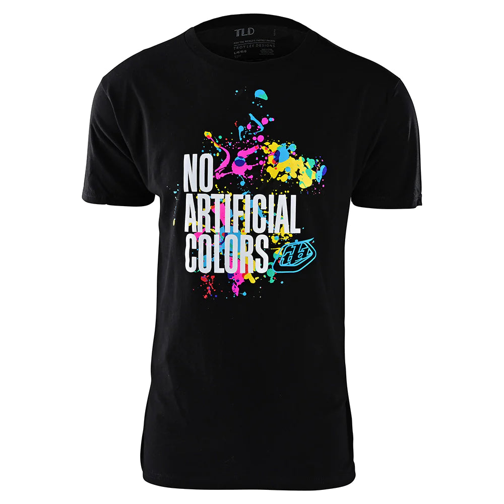 Troy Lee Designs No Artificial Colours T-Shirt - Black With paint splats