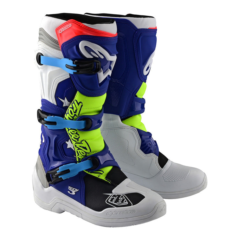 ALPINESTARS / TLD TECH 3 MX BOOT; WHITE / BLUE