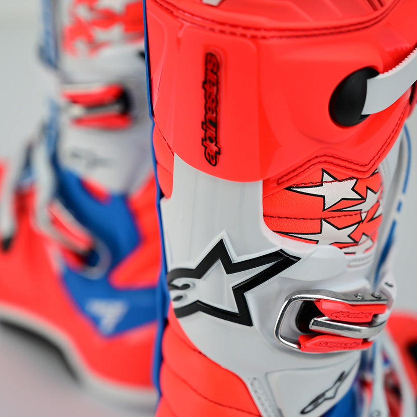 ALPINESTARS / TLD TECH 7 MX BOOT; RKT RED/WHT/BLU