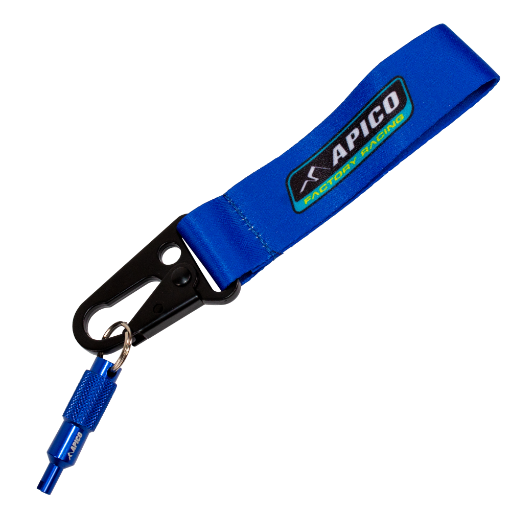 TYRE VALVE KEY TOOL APICO KEYRING TYPE BLUE