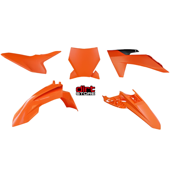 R-TECH PLASTIC KIT EXCLUDING FORK GUARDS KTM SX50 2024-ON (VARIOUS COLOURS)