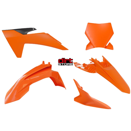 R-TECH PLASTIC KIT EXCLUDING FORK GUARDS KTM SX65 2024-ON (VARIOUS COLOURS)