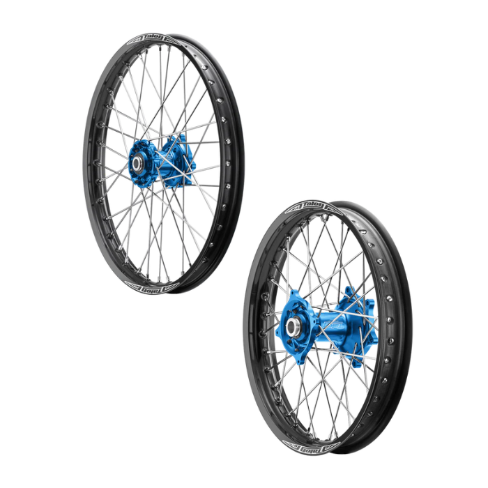 TALON 50CC BIG WHEEL KIT BLACK RIM - BLUE HUBS KTM/Husqvarna/Gasgas 50/E5 21-25