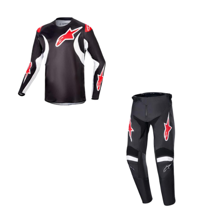 ALPINESTARS YOUTH RACER LUCENT BLACK WHITE KIT COMBO