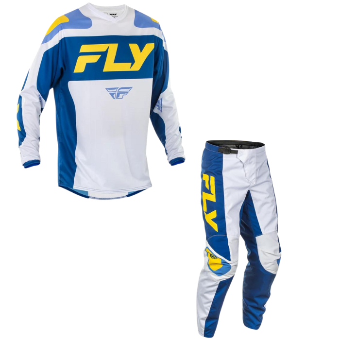 Fly Racing 2025 F-16 Kit Combo (White/Dark Blue/Yellow)