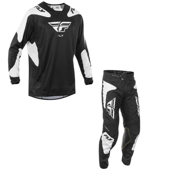 Fly Racing 2025 Kinetic Sym Kit Combo (Black/White)