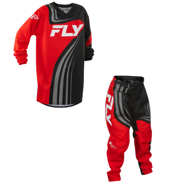 Fly Racing 2025 Youth F-16 Kit Combo (Black/Red/White)