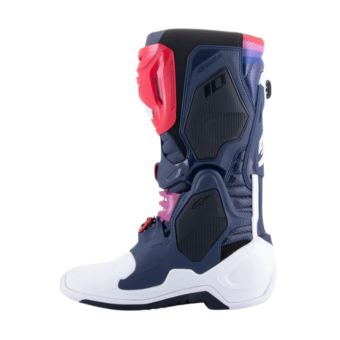 ALPINESTARS TECH 10 SUPERVENTED NIGHT NAVY WHITE RAINBOW BOOTS