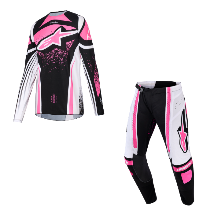 STELLA TECHSTAR NOMUR KIT COMBO - BLACK/WHITE/FUCHSIA Alpinestars motocross kit