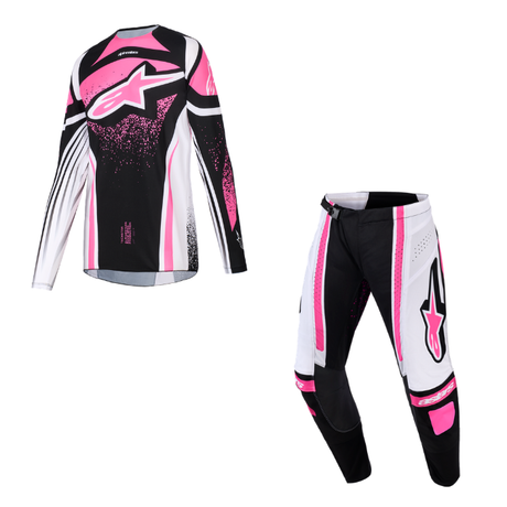 STELLA TECHSTAR NOMUR KIT COMBO - BLACK/WHITE/FUCHSIA Alpinestars motocross kit