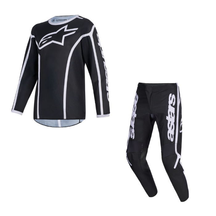 YOUTH FLUID APEX KIT COMBO - BLACK/GRAY Alpinestars motocross kit
