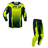 Fly Racing Kinetic Fade Kit Combo - Hi-Vis/Navy/White