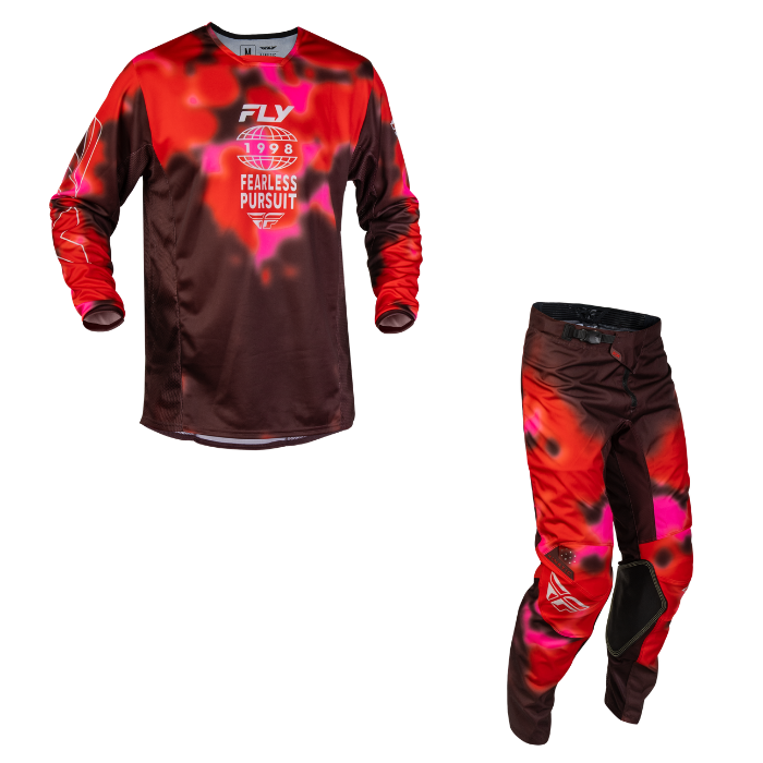 Fly Racing Kinetic Blur Kit Combo - Red/Maroon