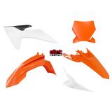 R-TECH PLASTIC KIT EXCLUDING FORK GUARDS KTM SX65 2024-ON (VARIOUS COLOURS)