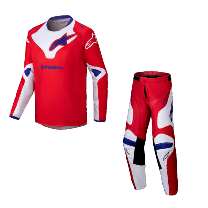 ALPINESTARS YOUTH VEIL BRIGHT RED WHITE KIT COMBO