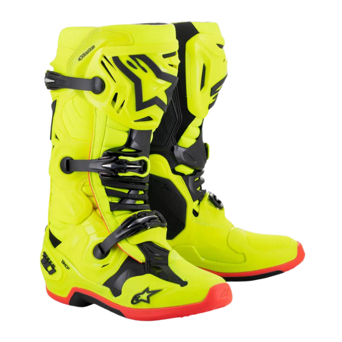 ALPINESTARS TECH 10 YELLOW FLUO BLACK RED FLUO BOOTS