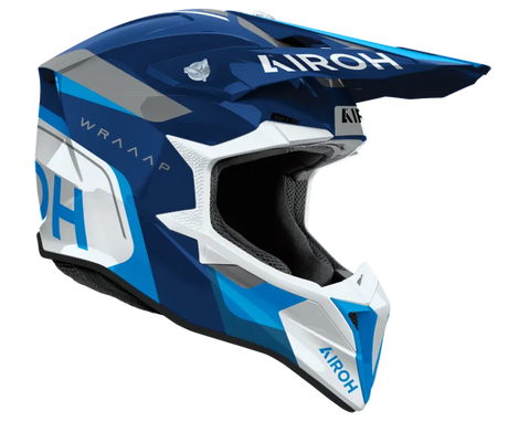 Airoh Wraaap Conquer Blue Gloss MX Helmet