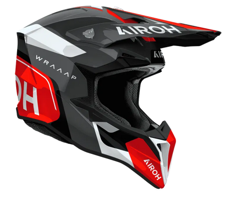 Airoh Wraaap Conquer Red Gloss MX Helmet
