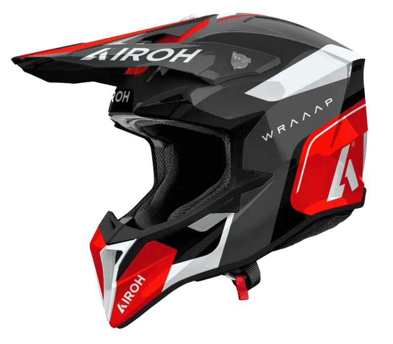 Airoh Wraaap Conquer Red Gloss MX Adult Helmet – Dirt Store