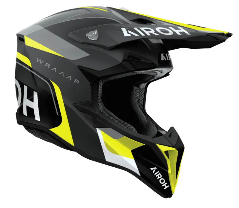 Airoh Wraaap Conquer Yellow Matt MX Helmet